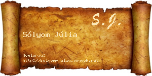 Sólyom Júlia névjegykártya