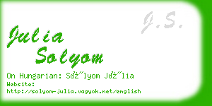 julia solyom business card